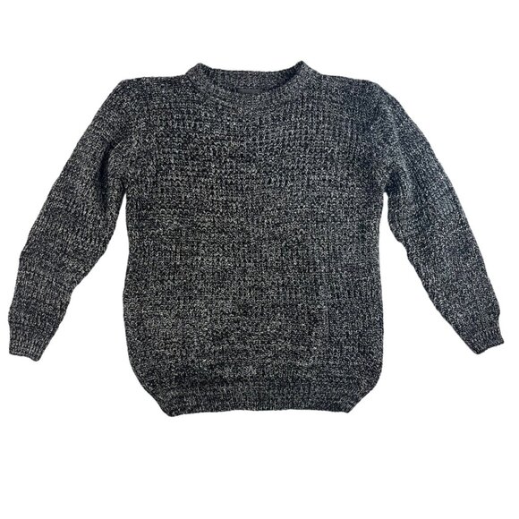 Eddie Bauer Pull Over Knit Sweater Wool Blend Womens Medium Black White - Picture 1 of 8